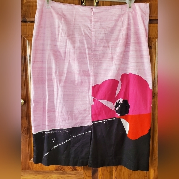 Ny & Co Size 14 Bold Floral Print Skirt Barbiecore - Picture 3 of 5